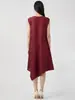 Vestido estilo japonês Issey Miyake com toque de luxo, elegante e estiloso para primavera e verão, corte solto, ajuste irregular na cintura, emagrecimento, moderno, rejuvenescedor, vestido de comprimento médio