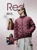 Nuevo modelo de alta calidad, alternativa a marcas famosas en supermercados y tiendas, chaqueta acolchada de manga larga con cuello alto de plumón de ganso blanco al 90% con forro interior cálido para mujer