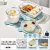 Pote de Vidro Espesso para Micro-ondas, Marmita, Caixa Bento, Tigela de Sopa, Recipiente de Alimentos Compartimentado Selado para Levar Refeições para o Trabalho