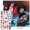 Nuevas pegatinas de uñas de Halloween transfronterizas, relieve tridimensional, ojo oscuro, araña, gota de sangre, pegatinas de uñas con pegamento trasero