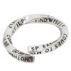 Anillo Moebius abierto de plata esterlina s925 con grafiti inglés para mujer, diseño de nicho, ligero, de lujo, a la moda y con personalidad.
