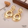 Pendientes de metal geométricos con lazo de amor transfronterizo, personalidad de alto sentido del estilo europeo y americano, pendientes exagerados con incrustaciones de circonita que no se decoloran