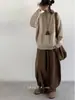 Pantalones Casuales de Pana para Hombre Color Café para Otoño e Invierno con un Diseño Elegante, Pantalones de Pierna Ancha Relajados y Sueltos