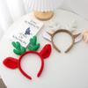 Joyas Haichao Corea del Sur Diadema Dongdaemun Felpa Cuernos de Navidad Diadema roja Diadema Lavado de cara Fuera Celebridad de Internet Femenino