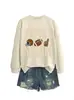 Amazon eBay sitio independiente moda cómoda versátil mujer temporada de fútbol cuello redondo manga larga sudadera