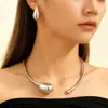 Moda Europeia e Americana Personalidade Grande e Pequeno Textura de Gota d'Água Aberto Exagerado Estilo Metal Versátil Feminino Gargantilha Pulseira