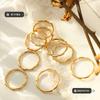 Anillo de cadena desnuda de hip hop de moda europea y americana, diseño creativo geométrico, anillo de acero de titanio chapado en oro de 18 quilates, joyería de mano A317