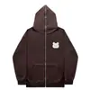 Sudadera con capucha y cremallera completa Gótica High Street Chaqueta Oversize con cremallera completa para Hombres y Mujeres Streetwear Chaqueta Y2