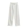 Calça Esportiva de Lã Estilo Americano com Zíper Bidirecional Estilo Outono e Inverno Casual Solta Calça de Moletom Wide-Leg Cintura Alta Jogger Perna Reta Longa