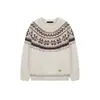 Suéter Jacquard Retro Americano Fair Isle para Homens, Tricô de Inverno Estilo Preguiçoso com Gola Redonda, Versátil High Street para Casais, Tendência