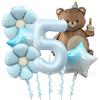 Set de globos de película de aluminio de 40 pulgadas color caramelo, blanco leche, azul talco para bebé, digital, mate, oso mágico, pastel, flor de margarita