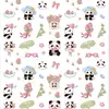 Arte de Uñas Rosa Estilo Japonés Celebración de Internet Popular Lindo Dibujo Animado Panda Bebé Pegatinas para Uñas Serie de Flores Estilo Nacional Pegatina Adhesiva Trasera