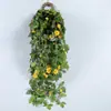 Kangkang Flor Artificial Trepadeira Pequeno Canto Rosa Pendurado na Parede Flor Planta Verde Decoração de Interior Trepadeira Flor Artificial Trepadeira Arranjo de Casamento