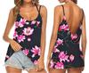 Amazon wish2021 Verano Europeo y Americano para Mujer Sin Mangas Estampado Digital 3D Cuello en V Profundo Chaleco Camisola Vestido