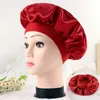 Gorro de Dormir Personalizado para Amazon, Gorro de Ducha Elástico de Satén de Seda Artificial de Ala Estrecha para Mujer, Gorro de Punto Satinado de Tela de Color Sólido