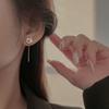 Orejas de Gato Huecas de Alambre para Mujer Diseño de Nicho Pendientes de Zirconio de Gato Pendientes Largos con Borla Gatito Adelgazantes para Rostro Redondo