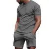 Traje de verano para hombre de ojo de pájaro de manga corta Transpirable Traje de Baloncesto Camiseta de color liso Pantalones cortos Medios Traje deportivo de secado rápido