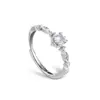 Anel de Zircônia com Diamante Redondo para Mulheres, Design de Nicho da Moda, Versátil, Personalizado, Luxo Leve, Sensação de Alto Padrão, Exclusivamente para Vendas Transfronteiriças