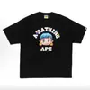 2026 Nova Tendência BAPE Cabeça de Macaco Algodão Puro Peso Pesado Manga Curta Masculino e Feminino Solto Casal Estudante Top Camiseta