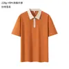 Camisa Polo de Manga Corta con Solapa en Bloques de Color con Cremallera Ropa de Trabajo Impresión de Logo Personalizado Grupo de Tutoría Educativa Uniforme