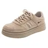 Nuevos Zapatos de Moda con Suela Gruesa para Hombres y Mujeres, Zapatos Sencillos Versátiles de Otoño, Tenis Casuales de Color Sólido Estilo Retro Hong Kong para Parejas