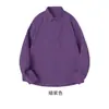 Algodão Puro Lavado, Sem Bolso, Manga Longa, Camisa Feminina de Cor Sólida, Cardigã Solto Liso, Top com Gola Reversível, Em Estoque Atacado
