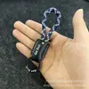 Llavero Colgante de Cuero Genuino Tejido a Mano con Logo Personalizado Antiperdida Gama Alta Personalizado Grabado Láser Fábrica Venta al por Mayor
