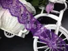 Encaje Bordado con Hilo de Flor de Cristal 4cm Encaje diy Accesorios de Decoración para Vestido de Muñeca de Boda