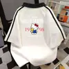 Camiseta Doce 100% Algodão Puro Estilo Japonês com Gola Polo de Manga Curta para Homens e Mulheres, Verão Commute Harajuku Faculdade Casal Tops Ins