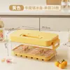 Forma de Gelo Manual para Casa com Prensa Forma para Fazer Gelo Grau Alimentício Caixa de Armazenamento de Gelo para Geladeira com Tampa Grande Capacidade Filme para Congelar Cubos de Gelo