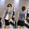Nueva Colección de Primavera Estilo Coreano Ropa para Mujer Chaleco Corto de Mezclilla Delgado Lijado Chaleco Chaqueta Moda Femenina Chaleco