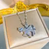 Novo Modelo 2026 Ano do Cavalo Zodíaco Cavalo Clássico com Diamantes Totais Colar de Aço Titânio para Mulheres, Incrustado com Zircônia, Corrente de Clavícula Luxuosa