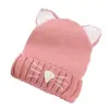Otoño e Invierno Nuevo Gato Lindo Orejas de Mai Gorro de Lana Forrado de Felpa Niños y Estudiantes Lindo Cálido Gorro Tejido Red Popular Tendencia