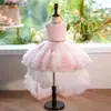Vestido Infantil Preto de Gola Alta Europeu e Americano Transfronteiriço, Vestido para Apresentação de Piano de Meninas, Vestido de Daminha de Casamento, Saia Bufante, Comércio Exterior