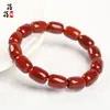 Pulseira de Contas Cilíndricas de Ágata Vermelha do Sul de Cristal Beibeifu Pulseira Vermelha Persimmon Ágata Vermelha do Sul de Sichuan Contas Soltas Vermelhas do Sul Atacado