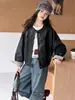 Chaqueta de Cuero para Niñas 2026 Otoño Nuevo Vintage Patchwork Cuadros Abrigo tipo Cárdigan para Niños Mayores