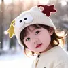 Chapéus de Bebê Fofos para Outono e Inverno, Chapéus de Tricô Quentes e Grossos para Meninos e Meninas, Chapéus de Lã à Prova de Vento Estilo Coreano, Modernos