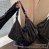 Bolso de mezclilla de gran capacidad, moderno, versátil, retro, para ir al trabajo, tipo tote, multiusos, para llevar bajo el brazo, estilo casual, de hombro o cruzado.