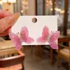 Pendientes de Mariposa Tridimensionales de Color Degradado de Gama Alta, Estilo Super de Hada, para Mujer, Únicos y de Moda, Pendientes y Accesorios para Orejas Versátiles