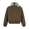 Chaqueta de Algodón Retro Americana con Solapa Águila de Montaña Invierno para Hombre Holgada Decoración con Remaches Marca de Moda Urbana Abrigo