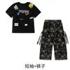 Roupa de Performance de Street Dance Infantil Hip-Hop Colete Conjunto de Três Peças Camuflado para Meninos Roupas de Hip-Hop Infantis Descoladas e Estilosas Tendência