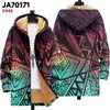 Chaqueta de Estilo Nuevo Transfronteriza con Elementos de Patrón Multicolor, Cárdigan con Capucha y Cierre B5, Abrigo de Algodón Polar Espesado de Invierno con Forro Amarillo