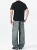 Ropa para Hombre Casa de Arce / Pantalones de mezclilla para hombre con lavado curvo deconstruido americano, nuevos pantalones casuales holgados de pierna ancha de moda de verano para hombre