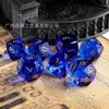 Jogo de Tabuleiro Dungeons & Dragons Conjunto de Dados de 7 Peças K9 Cristal Azul Safira Dnd Rpg Multifacetado Diamante