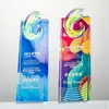 2026 Nuevo Trofeo de Cristal Creativo y Colorido Medalla Personalizada para Empleados Destacados Souvenir de Premiación de Reunión Anual Corporativa