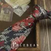 Gravata Marrom Retrô Listrada com Flores Estilo Coreano Amarrada à Mão para Homens Britânica 8cm Formal Anfitrião Negócios Casamento Noivo