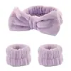 Diadema para Lavado Facial de Gran Venta Transfronteriza con Moño, Multicolor, Suave, Set de Pulseras Impermeables