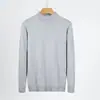 Camiseta de punto de manga larga con cuello alto a la moda estilo japonés para hombre y mujer, corte holgado, peso pesado, color liso, adecuada como capa base o suéter