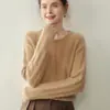 Bai Cai Rong Outono/Inverno Novo Suéter de Gola Redonda de Cashmere Feminino Espesso Tricô em Ponto Trançado Camada Interna Suave e Amigável à Pele Camada Base