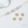 Zirconia Chapado en Oro de 14K Conserva el Color Plata Gruesa Chapada Cuentas Espaciadoras Porosas Pulsera de Perlas de Cristal Collar Accesorios de Joyería